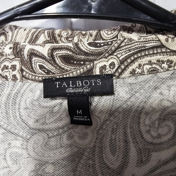 Talbots button-down blouse smooth rounded buttons paisley pattern - Picture 3 of 5